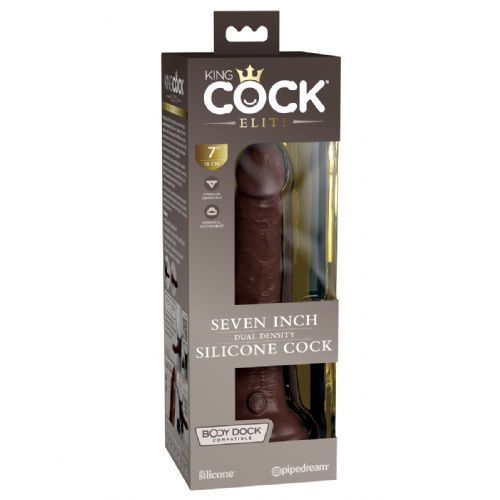 Dildo King Cock Elite Dual Density Brown Enaa