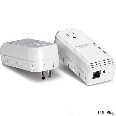 Powerline Ethernet Adapter on Tpl 402e2k 500 Mbps Powerline Av Ethernet Adapter Kit W Pass Through