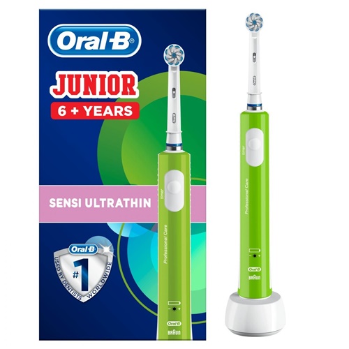 Električna zobna ščetka Oral B Junior belo zelena Enaa