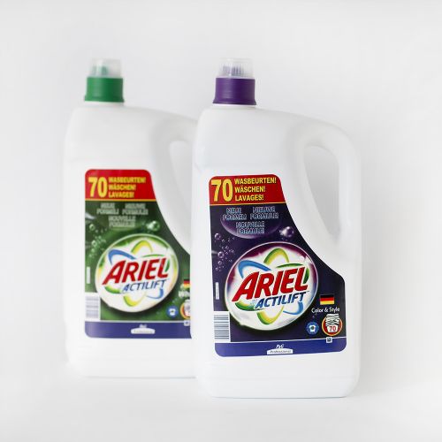 Dvojno pakiranje: Tekoči pralni prašek Ariel Actilift Regular + Colour 2*4,9 L