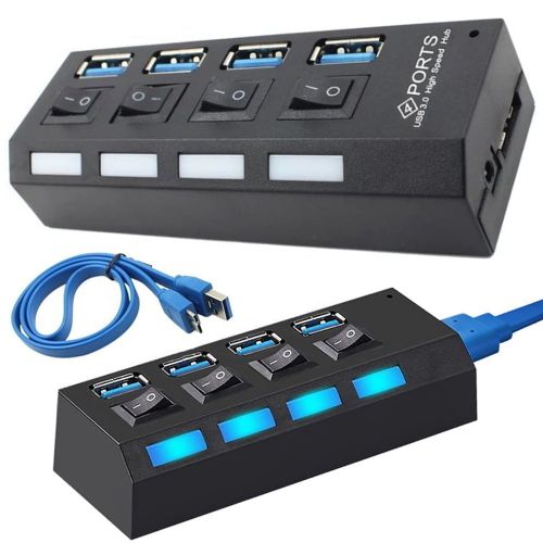 4 vratni USB 3.0 razdelilnik s stikalom - priklopna postaja razdelilec