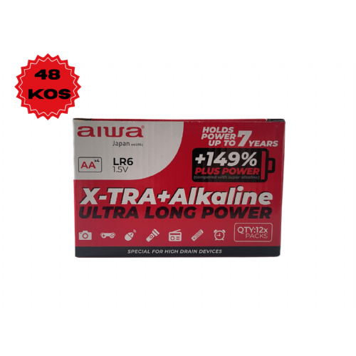 AIWA Baterije 48 kos AA 1.5V Ultra Long Power + Alkaline AB-AALR6/4
