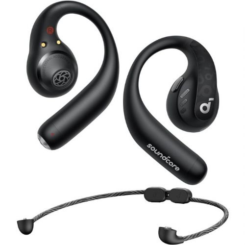 Slušalke Anker Soundcore AeroFit Pro čez uho, močan bas, prostorski zvok, IPX5 vodoodpornost, 14 ur delovanja, 4 AI mikrofoni