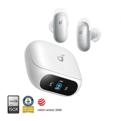 Slušalke Anker Soundcore Liberty 5 Pro brezžične, aktivno odpravljanje hrupa, najvišja kakovost govora, AI optimizacija, HearID 5.0, bele