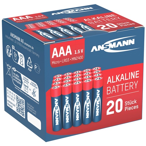 Ansmann alkalne rdeče baterije (20 kosov, AAA)