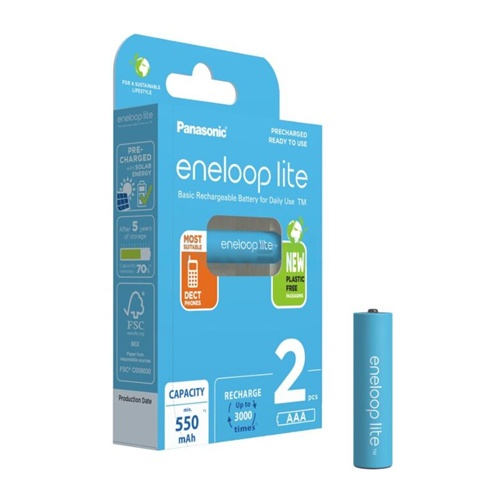 Baterija Panasonic eneloop lite, Micro AAA 1,2 V / 550 mAh (2 kosa)
