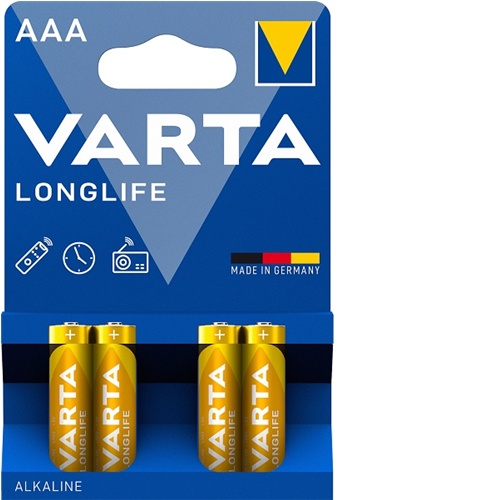 Baterija Varta Longlife LR03 AAA alkalna 1,5V paket 4 kos