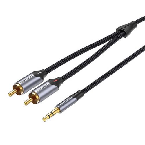 Avdio kabel 2xRCA do 3,5 mm Vention BCNBK 8m (siv)