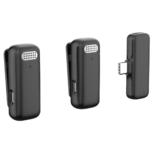Mikrofon Defender Talky-139 2 brezžična lavalier, USB-C, aktivno odpravljanje šumov, polnilni etui, črn
