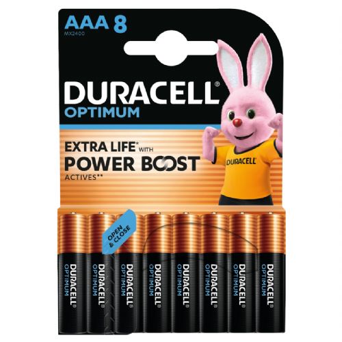 Baterije Duracell Optimum AAA, 1,5 V, turbinska tehnologija, 8 kosov