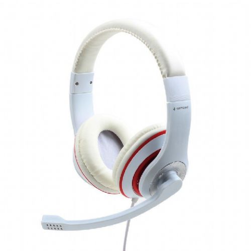 Slušalke z mikrofonom Gembird MHS-03-WTRD Stereo, belo-rdeče