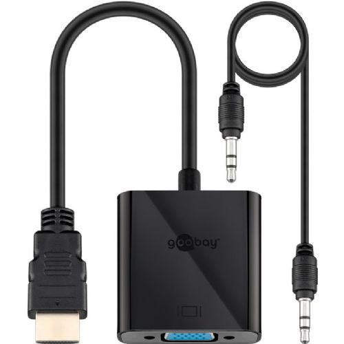 GOOBAY HDMI na VGA 0,15m črn adapter