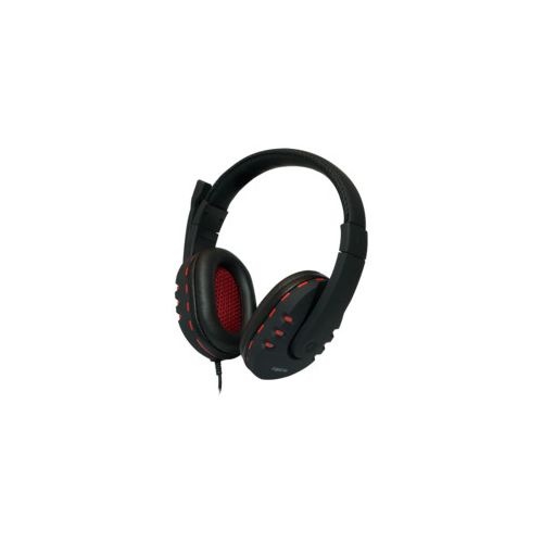Slušalke LogiLink HS0033 z mikrofonom, USB priklop, naglavne, črno-rdeče