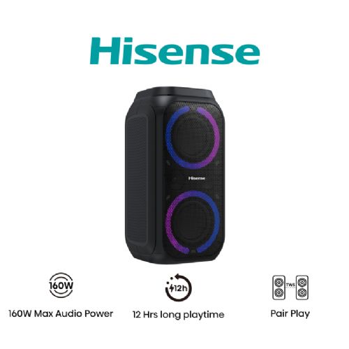 Prenosni zvočnik Hisense Party Rocket 160, 160 W, bluetooth, LED, do 12 ur
