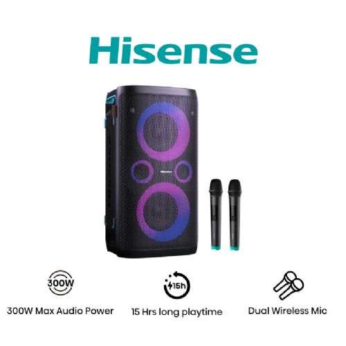 Prenosni zvočnik Hisense Party Storm 1, bluetooth 5.0, 300W, IPX4, USB