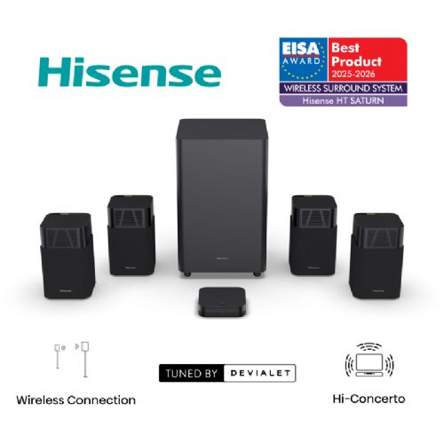 Soundbar Hisense HT SATURN  z Dolby Atmos, 720 W močjo in satelitskimi zvočniki