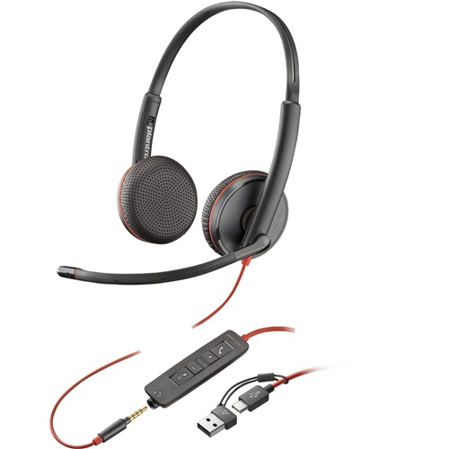 Slušalke HP Poly Headset Blackwire C3225 Stereo USB-C/A &amp; 3,5 mm