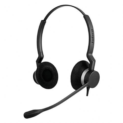 Slušalke Jabra BIZ 2300 QD/DUO, binauralne, naglavni trak, odpravljanje šumov, žična povezava, QD konektor