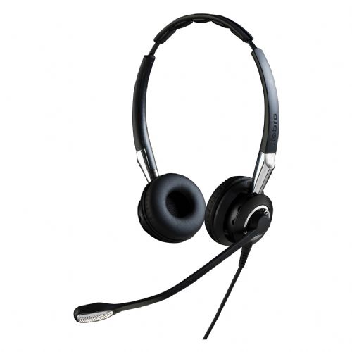 Žične slušalke Jabra BIZ 2400 II Duo, binauralne, odpravljanje šuma, QD konektor, črno-srebrne