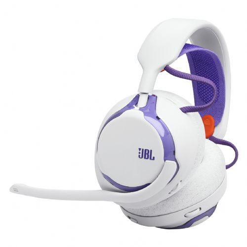 JBL Quantum 650 brezžične igralne slušalke z mikrofonom, bele/vijolične