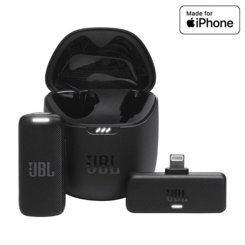 Brezžični mikrofon JBL Quantum Stream Wireless Lightning, 2,4 GHz, do 24 h delovanja, omnidirekcijski zajem, črn