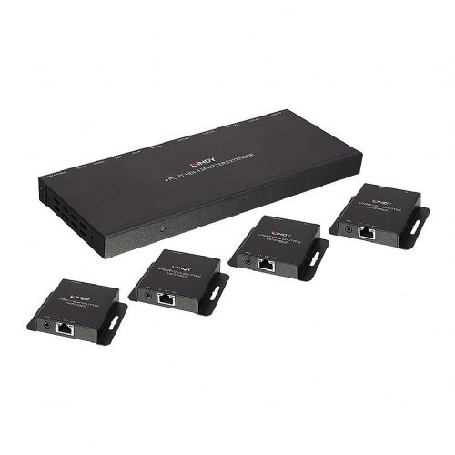 LINDY HDMI podaljšek in razdelilnik, 4-portni, 50m, Cat6, izhodna zanka, HDMI in IR