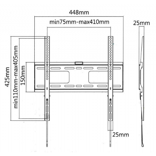 Univerzalni LED TV nosilec CABLETECH 32-55"