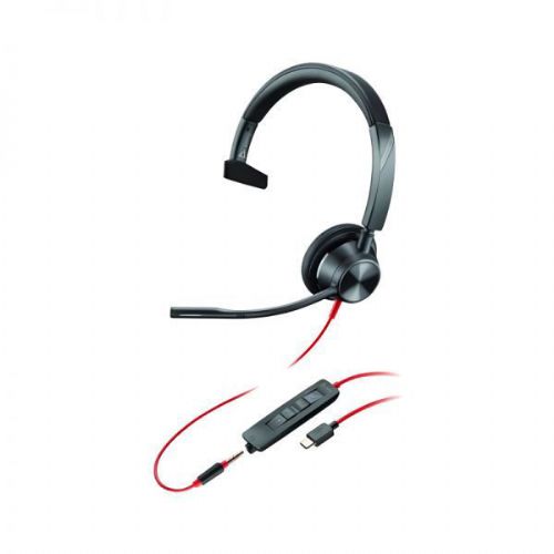 Slušalke HP Poly Blackwire 3315 mono, USB-C/USB-A/3,5 mm, Teams gumb, mikrofon z izničevanjem šumov, SoundGuard