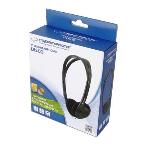 Slušalke Esperanza EH119 žične, 3,5 mm priključek, 2 m kabel, 20–20000 Hz, črna