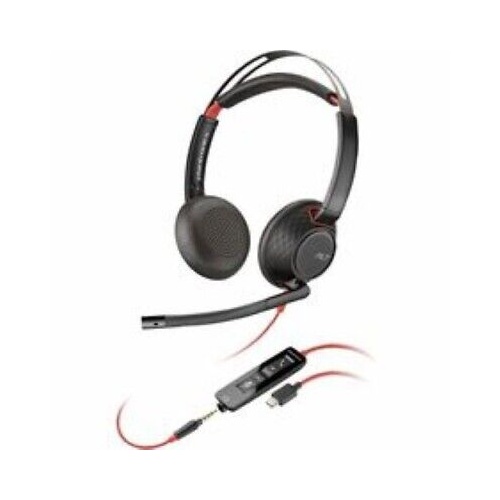 Slušalke HP Poly Blackwire 5220, Stereo, USB-C, 3.5 mm, črna
