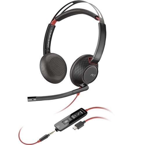 Slušalke HP Poly Blackwire 5220 Stereo USB-C Headset +3.5mm Plug +USB-C/A Adapter