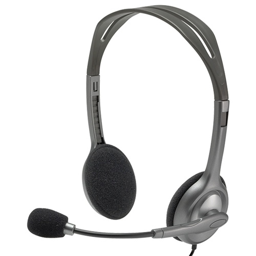Slušalke Logitech H110, srebrna/siva