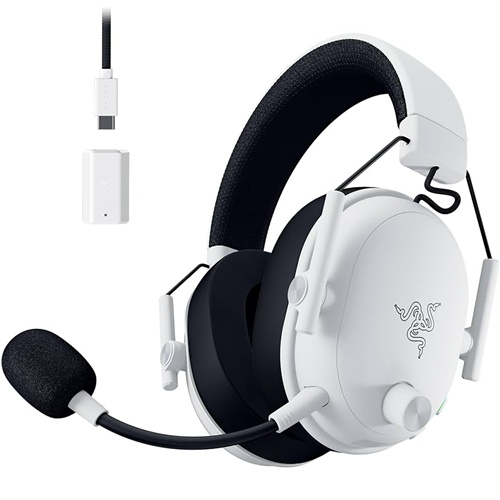 Slušalke Razer BlackShark V3 (bele/črne, 2,4 GHz adapter, Bluetooth, USB)