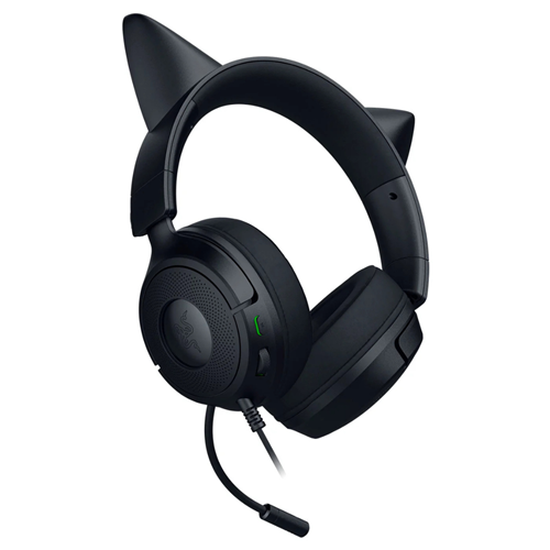 Slušalke Razer Kraken Kitty V3 X črne (črne/zelene, 3,5 mm jack)