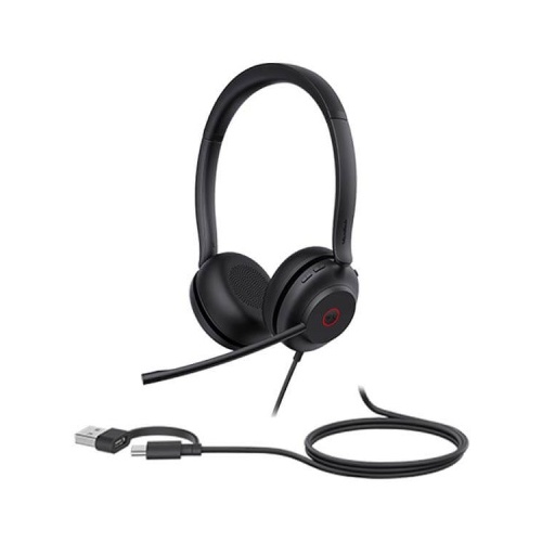 Slušalke Yealink UH35 (črne, različica UC, USB-A in USB-C, dvojne)