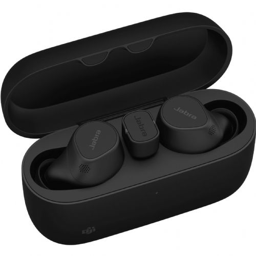 Slušalke Jabra Evolve2 Buds črne, MS, USB-C, Bluetooth, aktivno odpravljanje šuma, True Wireless