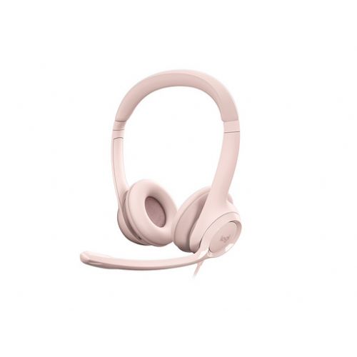 Slušalke Logitech H390, roza, USB