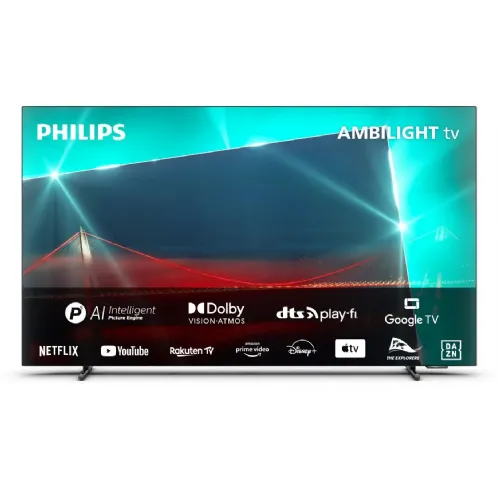 Televizor Philips 48OLED718/12, 122 cm (48"), 4K UHD, Android, Ambilight, OLED TV