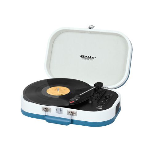 TREVI TT 1020 SALLY BT Prenosni gramofon s tehnologijo Bluetooth, USB, AUX-IN, RCA, belo-turkizen