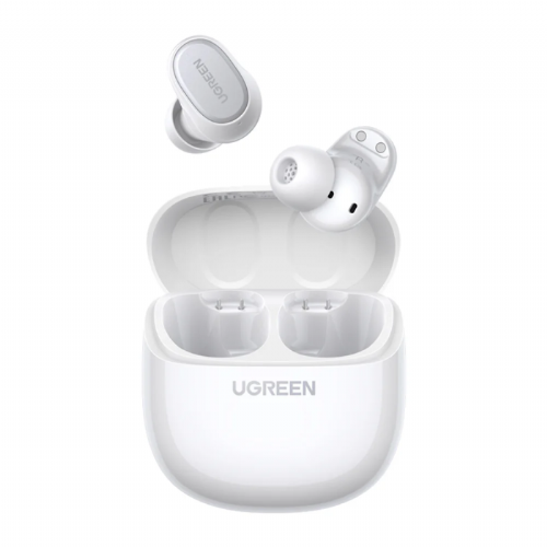 Slušalke Ugreen Dots bele True Wireless, Bluetooth 6.0, 32 ur delovanja, ENC zmanjševanje šumov, IPX5 vodoodpornost