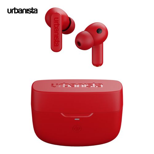 URBANISTA ATLANTA brezžične slušalke, Bluetooth® 5.2, TWS, ANC, do 34 ur predvajanja, upravljanje na dotik, IPX4 vodoodpornost, USB Type-C, rdeče (Vibrant Red)