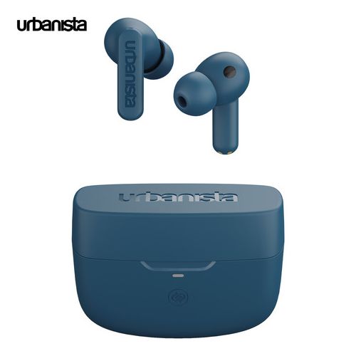 URBANISTA ATLANTA brezžične slušalke, Bluetooth® 5.2, TWS, ANC, do 34 ur predvajanja, upravljanje na dotik, IPX4 vodoodpornost, USB Type-C, modre (Steel Blue)