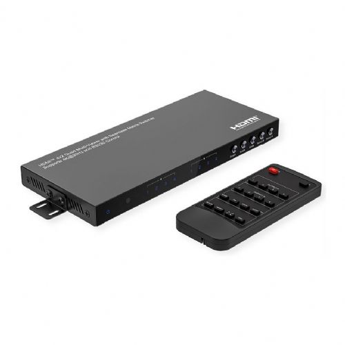 VALUE HDMI matrično stikalo, 4x2 QUAD Multi-Viewer, brezhibno preklapljanje