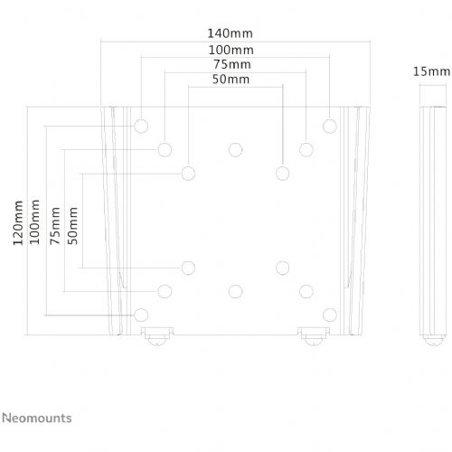Stenski nosilec za ravne zaslone do 30 (76 cm) 30KG FPMA-W25BLACK Neomounts 3
