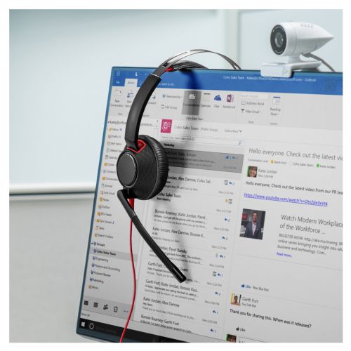 Slušalke Poly Blackwire 5220 Stereo USB-C Headset +3.5mm Plug +USB-C/A Adapter (207586-201/207576-201)