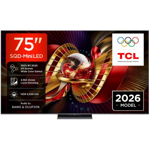 Televizor TCL 75C8L Mini LED, 4K, 144 Hz, Bang &amp; Olufsen zvok, Google TV