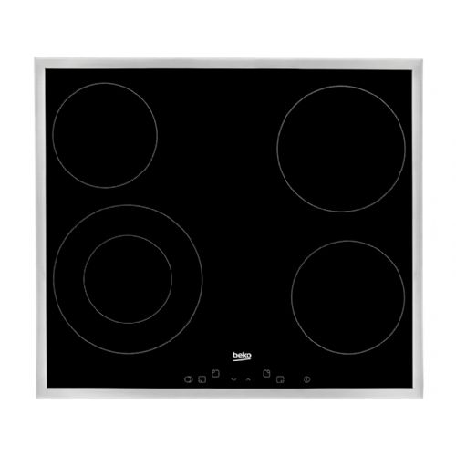 Vgradna steklokeramična plošča Beko HIC64402X, 9 programov, 4 cone, 60 cm, črna
