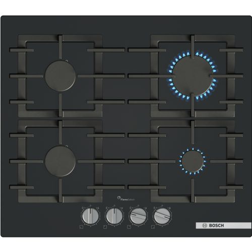 Plinska kuhalna plošča Bosch PPP6A6I40, širine 60 cm, kaljeno steklo, FlameSelect