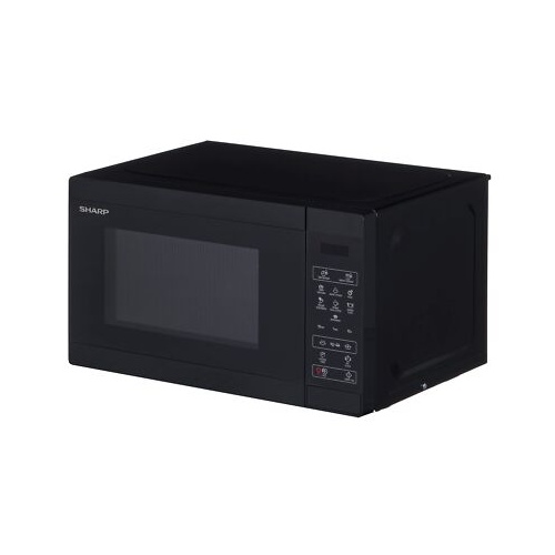 Prostostoječa mikrovalovna pečica Sharp YC-MS02E-B 20 l, 800 W, 8 programov, otroška ključavnica, črna
