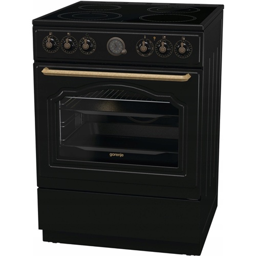 Štedilnik Gorenje GECS6B70CLB, 71 l, črna/zlata